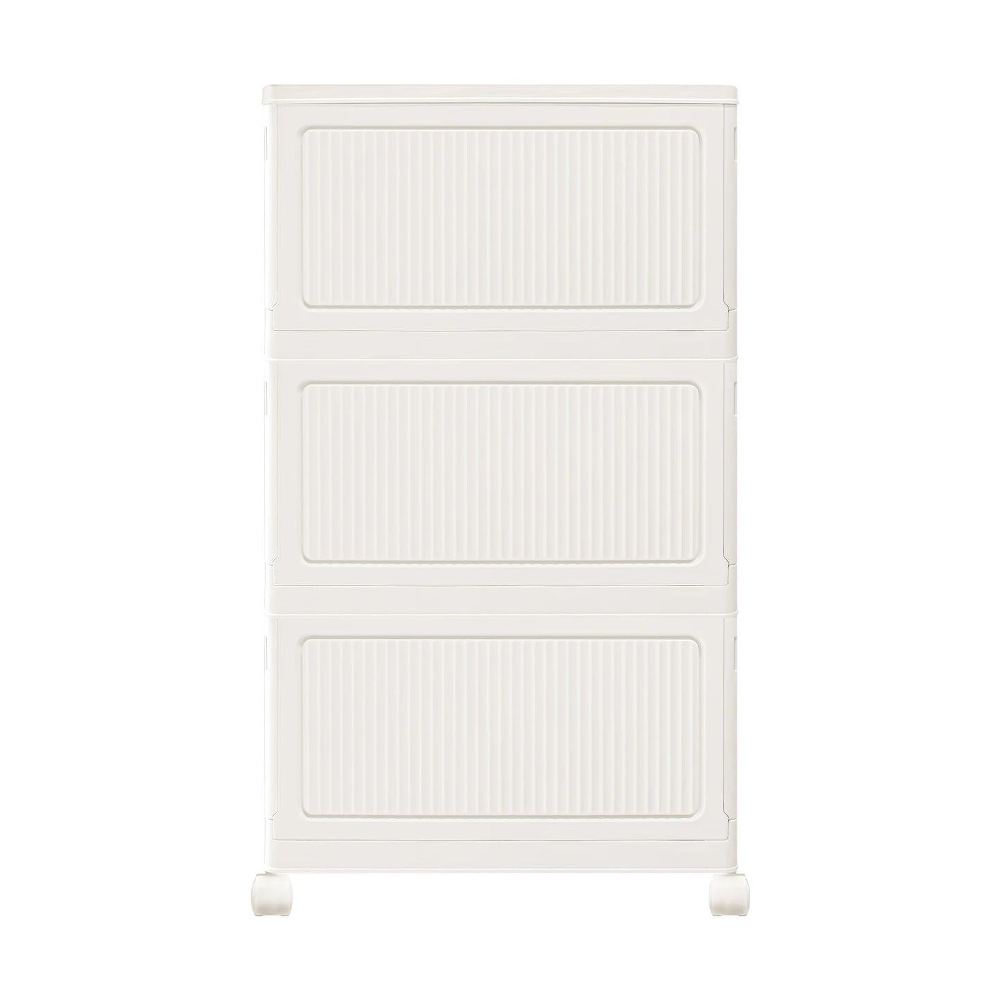3/4/5 Tier Plastic Storage Boxes with Lid, Stackable Storage Boxes with Wheels for Bedroom Living Room Study Office