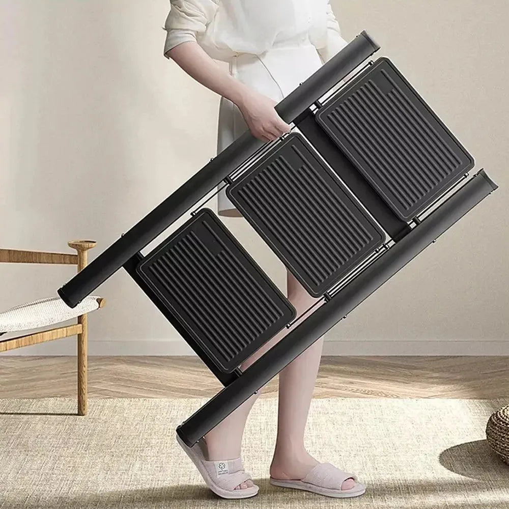 Portable Multifunctional Folding Ladder 3 Step Foldable Step Stool Anti-slip Wide Pedal Ladders Storage Shelf Flower Pot Stand