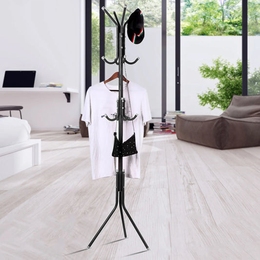 Coat Clothes Stand Coat Hat Tree Stand Multi Hook Metal Coat Hat Rack Tree Stand Clothes Bag Hanger Organizer for Home Bedroom