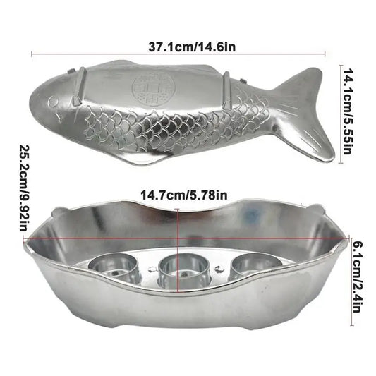 Commercial Grilled Fish Plate Fish Shaped Baking Tray Simple Fish Plate With Oven Fish Grill Aluminum Hot Pot Set For Kitchen