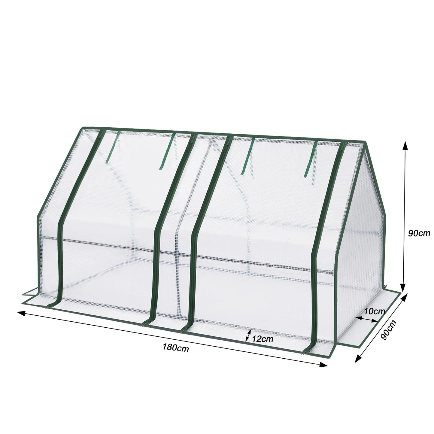 Foil Garden Greenhouse Cold Frame with Roll-Up Doors 4 Pegs Reinforced PE Tarpaulin Warm House for Plants Flowers Tomato Outdoor