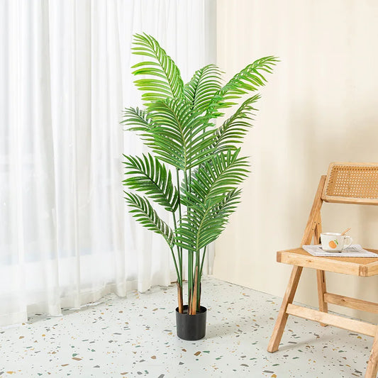 160cm Fake Tropical Palm Tree with 15 Leaves,Perfect Faux Plants in Pot for Indoor Outdoor House Home Office Modern Decoration