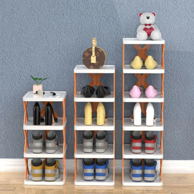 9Tiers Rack Narrow Stckable Free Standing DIY Shoe Storage Tall Organizer~