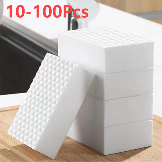 10-50Pcs High Density Magic Sponge Eraser Double Compressed Melamine Sponge Bathroom Office Kitchen Cleaning Sponge Brush