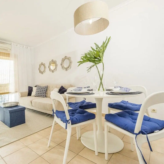 4 Pack Seat Pad Dining Room Garden Kitchen Chair Seat Cushions Tie On Plain UK