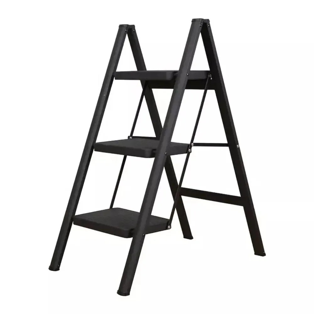 Portable Multifunctional Folding Ladder 3 Step Foldable Step Stool Anti-slip Wide Pedal Ladders Storage Shelf Flower Pot Stand