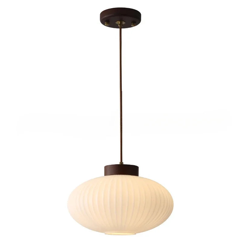 Japanese Wabi Sabi Style White Glass Lamp for Home Decoration Kitchen Bedroom Dining Room Pendant Light
