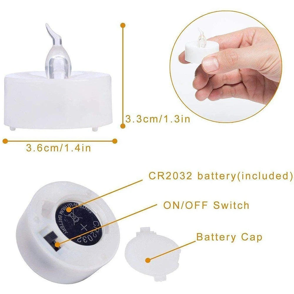 12 X LED Colour Changing Flickering Mood Tea Lights Flameless Battery Operated