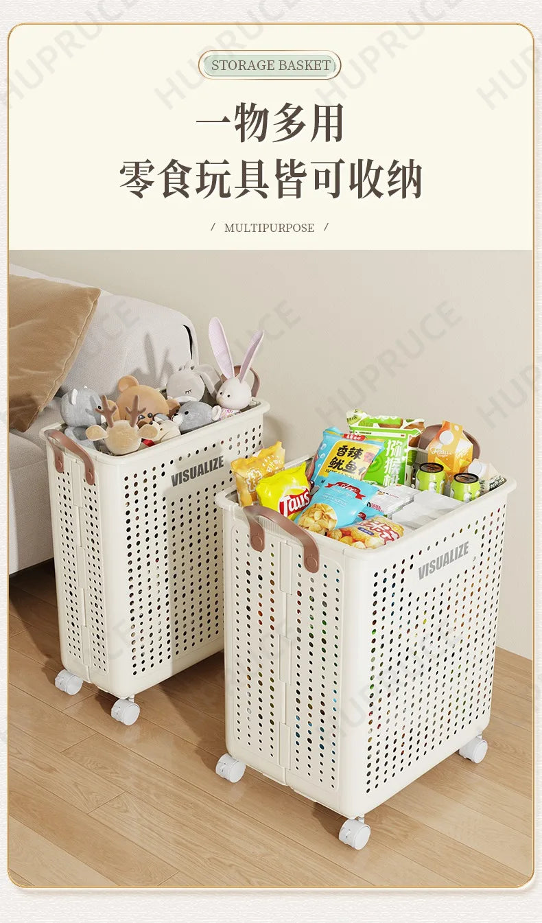 Foldable Laundry Basket hamper with casters for Washing Clothes