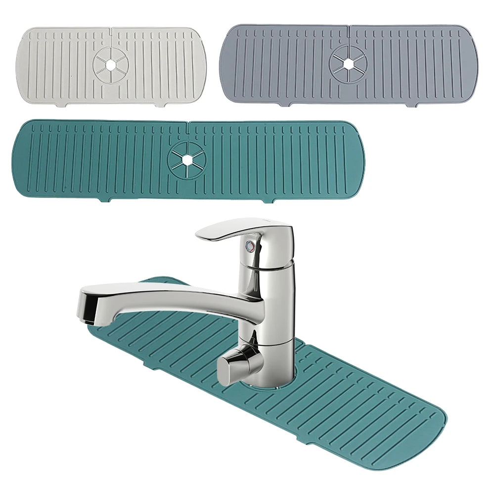 Kitchen Faucet Splash Pad Silicone Anti-Splash Sink Splash Pad Countertop Protector Drain Drying Mat for Bathroom Kitchen Gadget