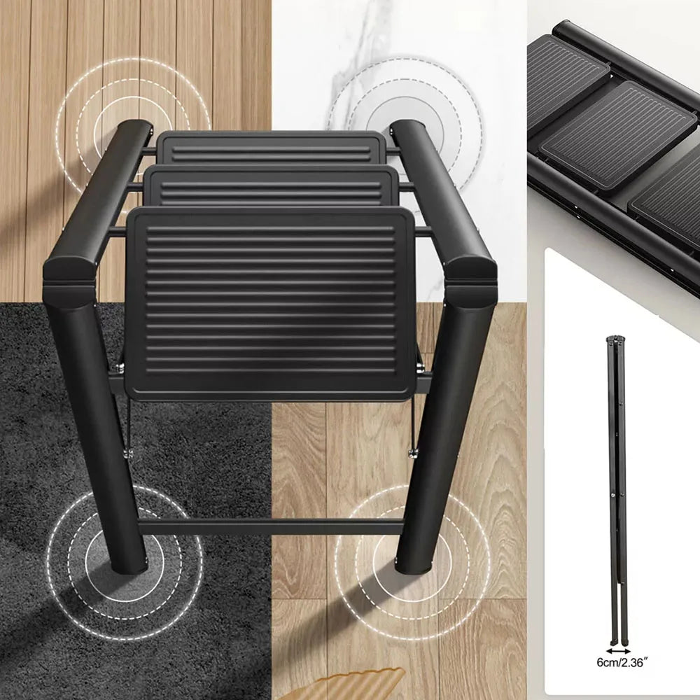 Portable Multifunctional Folding Ladder 3 Step Foldable Step Stool Anti-slip Wide Pedal Ladders Storage Shelf Flower Pot Stand