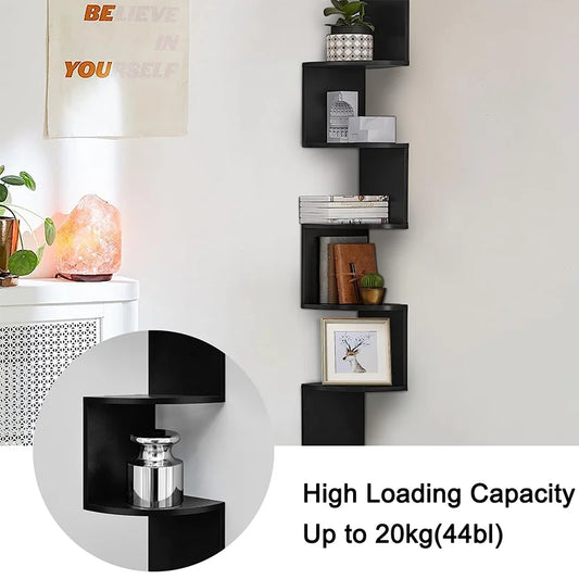 3/5 Layers Corner Storage Shelf Floating Shelves Home Decorations Wall Shelf Corner Bookshelf Kitchen Organizers