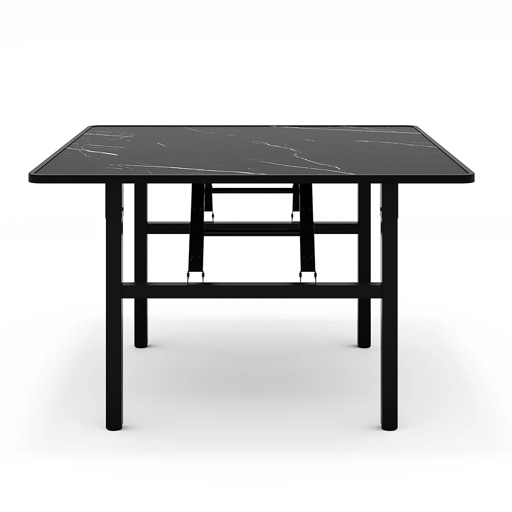 Square Marble Effect 80cm Folding Coffee Table Camping Dining Table Office Center Kitchen Furniture