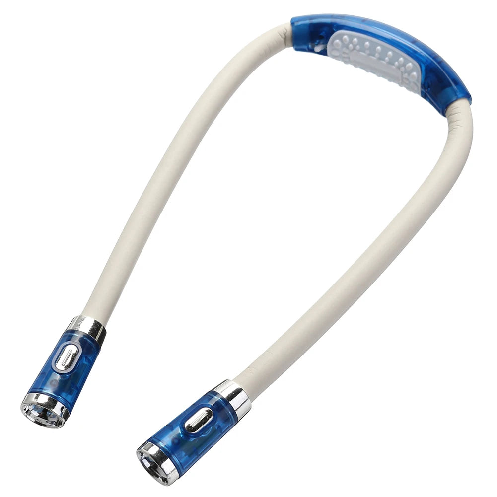 4LED Neck Reading Light Flexible Hug Neck Lamp Torch 2xAAA Batteries Book Lights 4 Modes Camping Lamp Flashlight Headlight