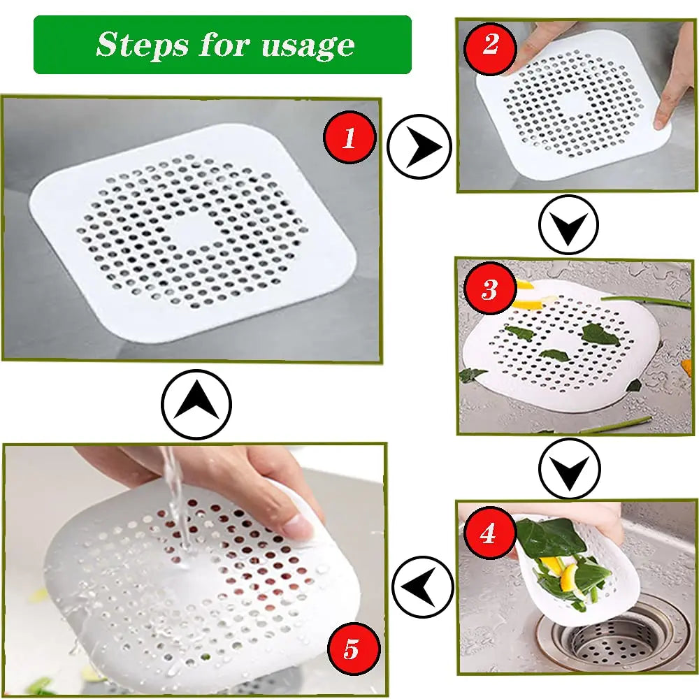 2 Pcs Silicone Drain Protector with Sucker, Sink Strainer Protector, Shower Drain Covers Hair Catch