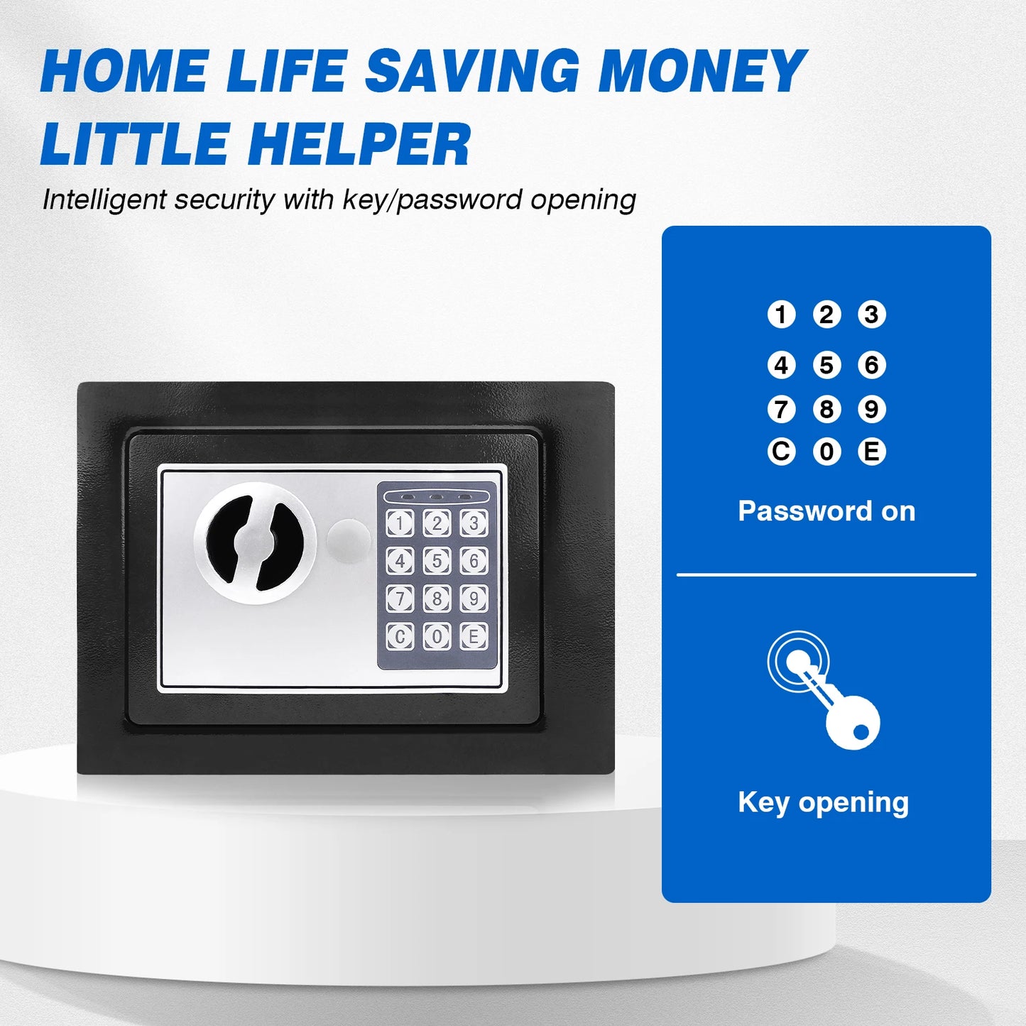 4.6L Electonic Safe Box with Keypad and 2 Keys, Wall Mounted Safe with Prodrilled Holes, Security Safe Box for Home Hotel Use