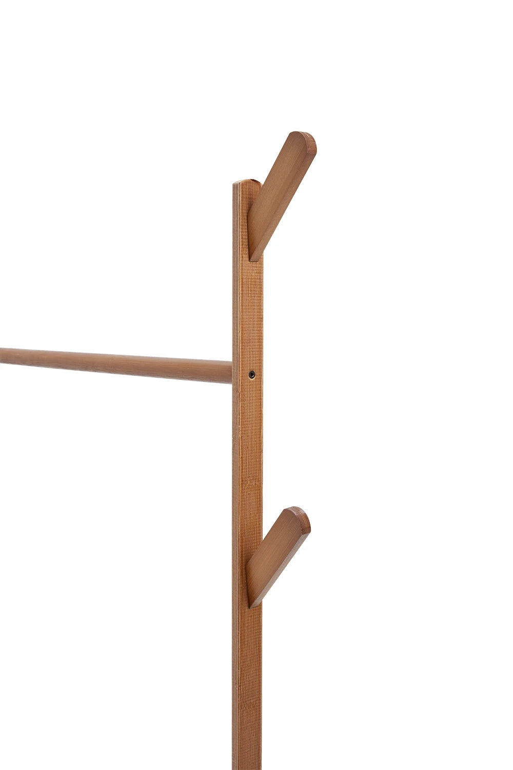 Bamboo Garment Hat Rack with 360-rotating Wheels for Bedrooms Entryways Laundry Rooms