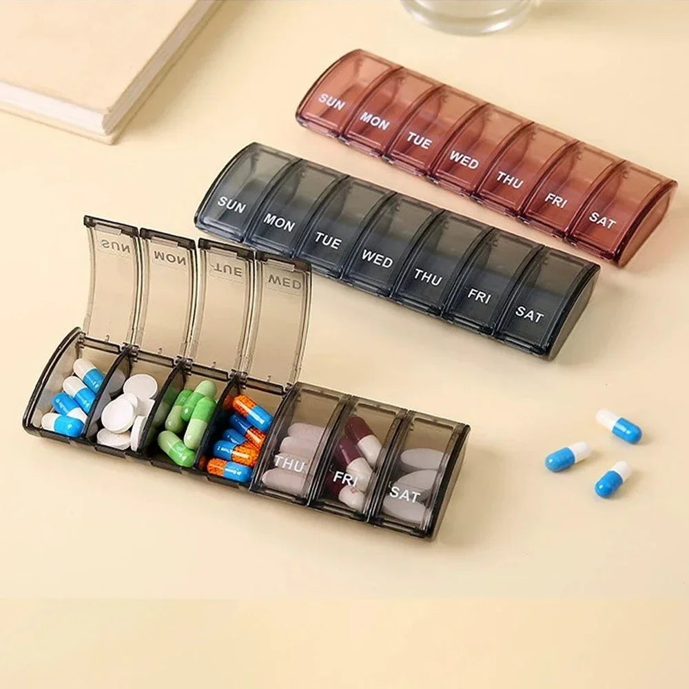 7 Day Pill Case, Daily Vitamin Case Medicine Box, Pill Containers for Medicine Supplements Fish Oil, Weekly Small Pill Organizer