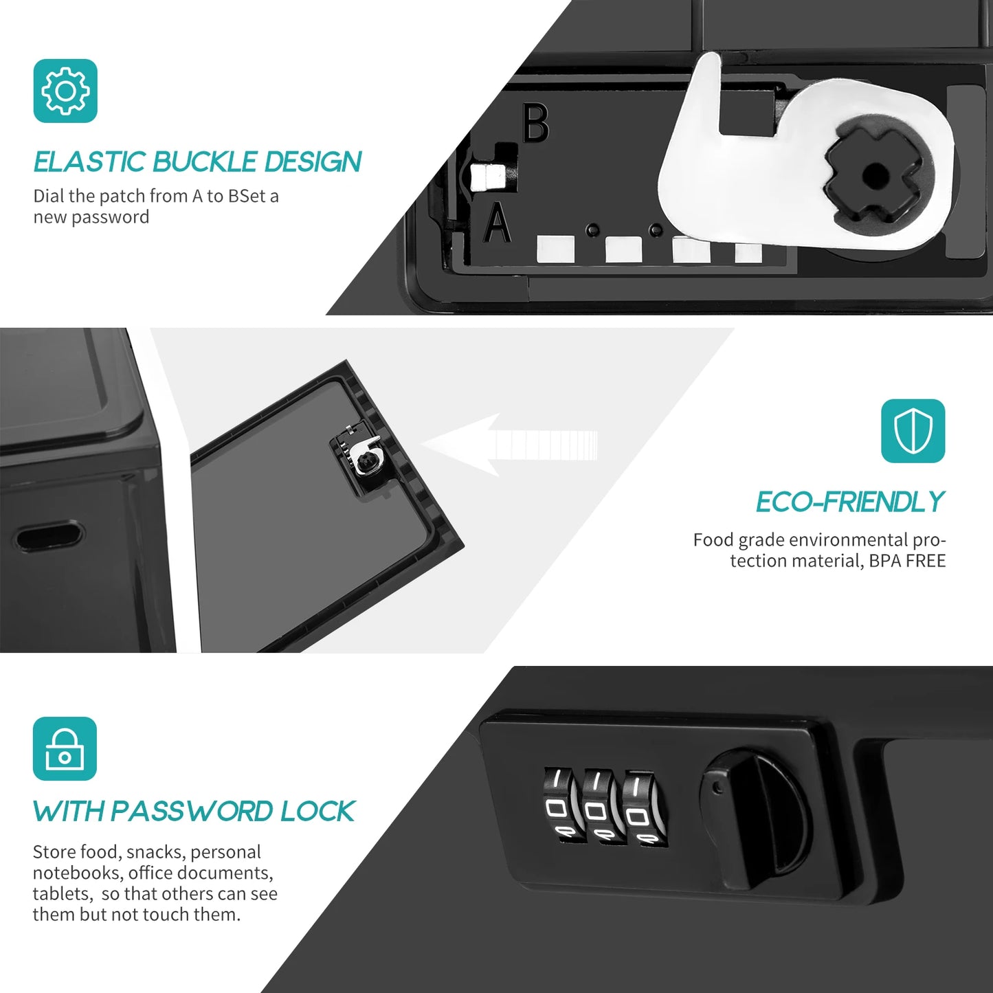 Lockable Box, Medicine Lock Box for Safe Medication, Lockable Storage Box for Medicine, Food and Home Safety