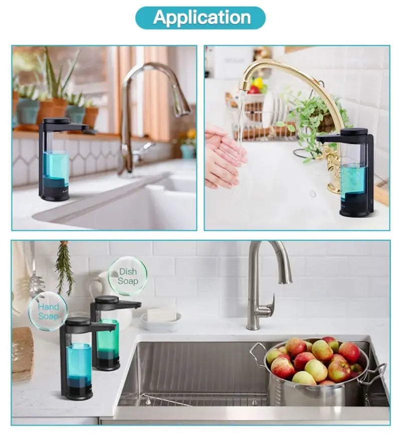 AIKE Automatic Liquid Soap Dispenser For Hands Washing Kitchen Liquid Soap Dispenser Chargeable USB Smart Dispenser For Soap