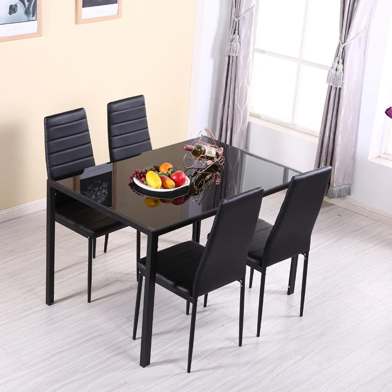 1.2M Black Glass Dining Table Coffee Tables Office Center Kitchen Furniture