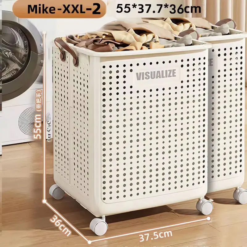Foldable Laundry Basket hamper with casters for Washing Clothes