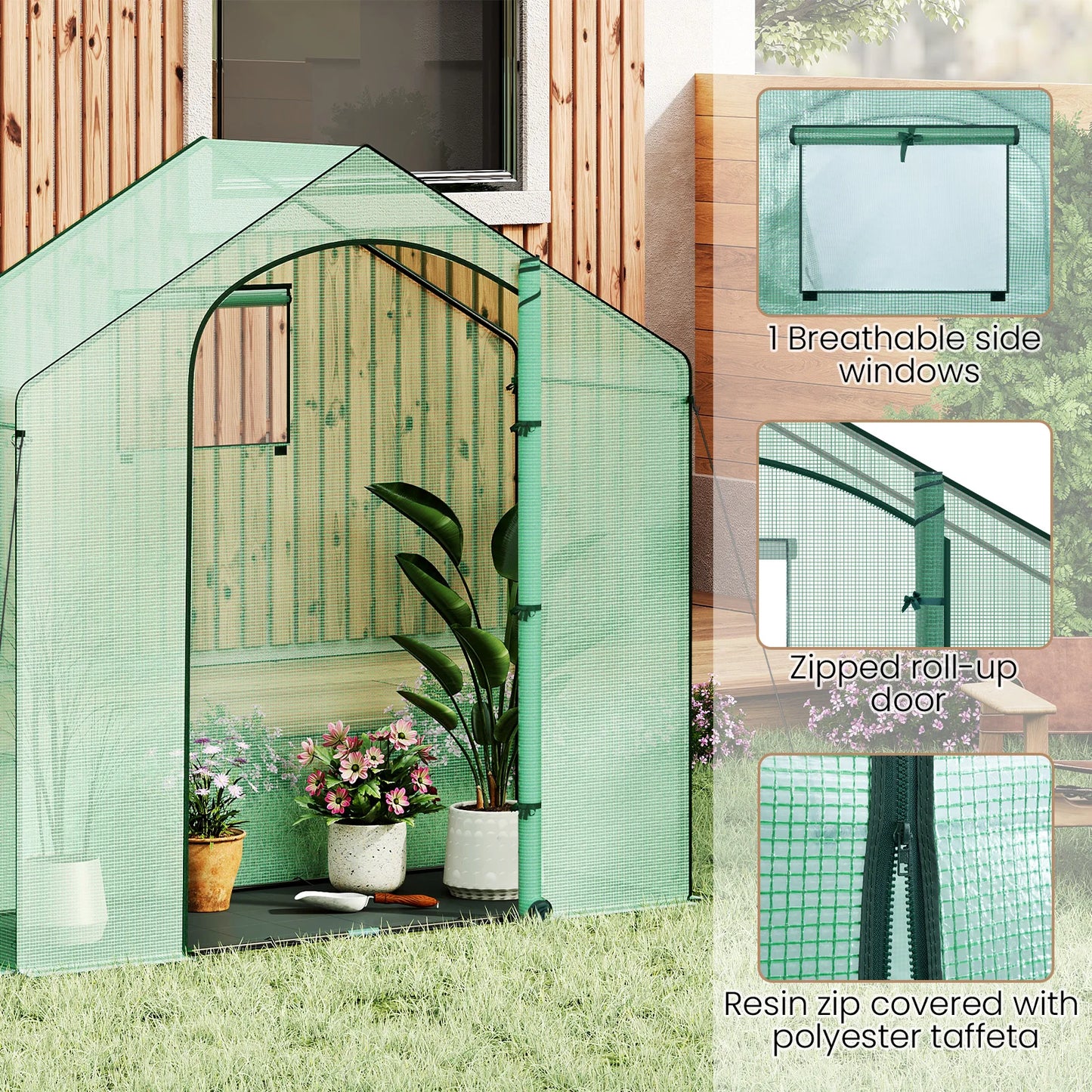 WOLTU Foil Garden Greenhouse Tomato Winter Tent with Door Windows Outdoor Vegetable Warm Greenhouse for Climbing Plants Flower