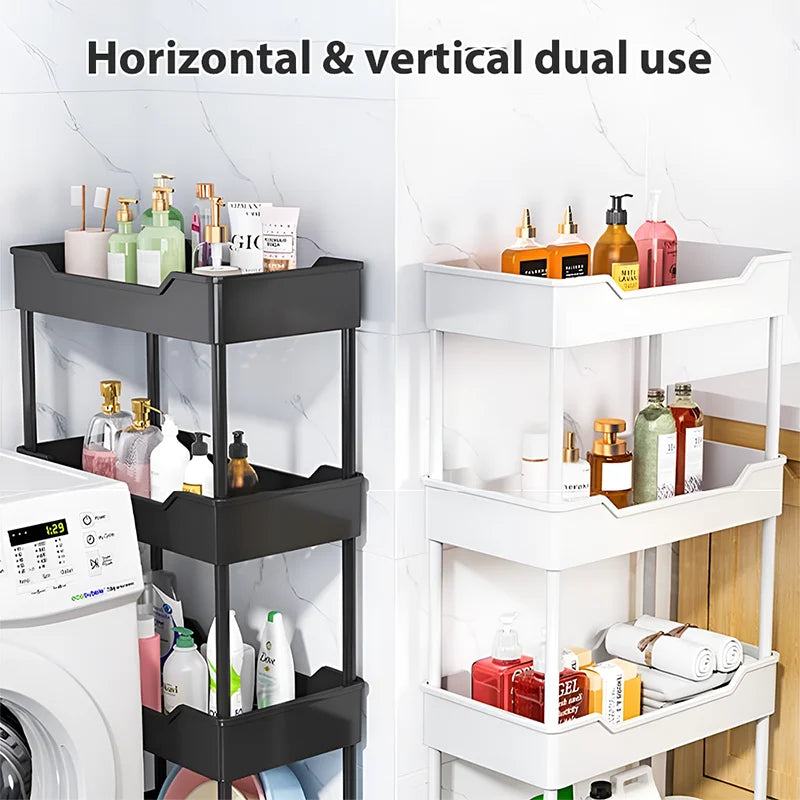 3/4 Tier Mobile Kitchen Organizer Cart With Wheels Rolling Cart Storage Shelf Trolley Bathroom Storage Rack Bar Cart