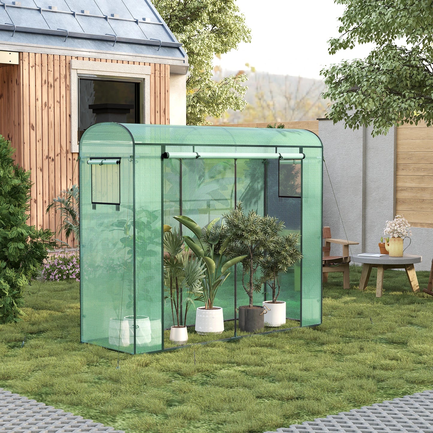 WOLTU Foil Garden Greenhouse Tomato Winter Tent with Door Windows Outdoor Vegetable Warm Greenhouse for Climbing Plants Flower