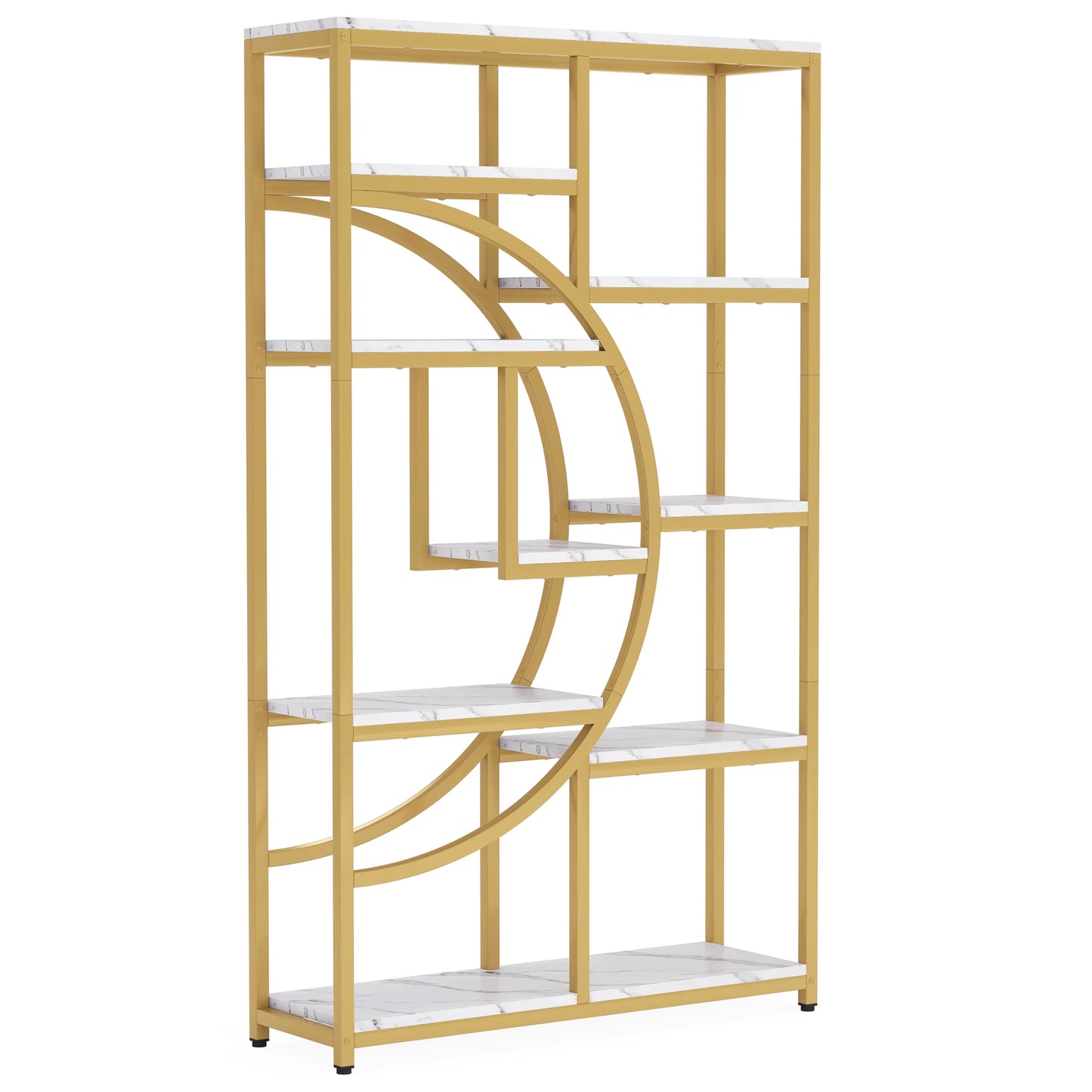 Tribesigns Bookshelf Industrial 5 Tier Etagere Bookcase, Freestanding Tall Bookshelves Display Shelf Storage Organizer