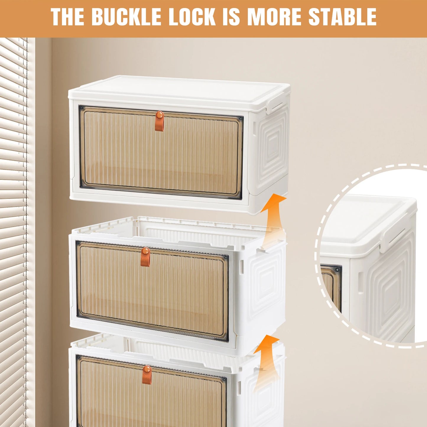 3/4/5 Tier Plastic Storage Boxes with Lid, Stackable Storage Boxes with Wheels for Bedroom Living Room Study Office