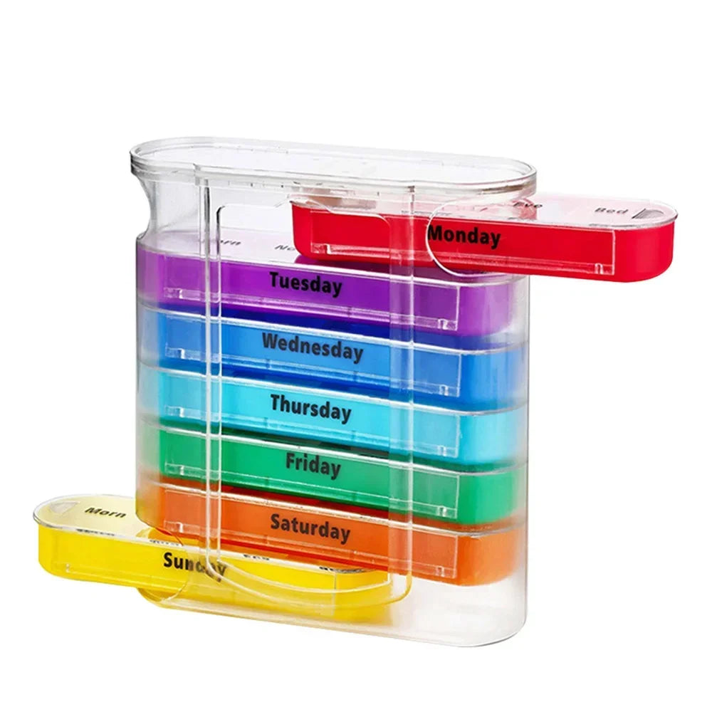 7 Days Pill Medicine Box Weekly Monthly Tablet Holder Storage Organizer Container Case Pill Box Splitters Pharmacy Pill Case Box