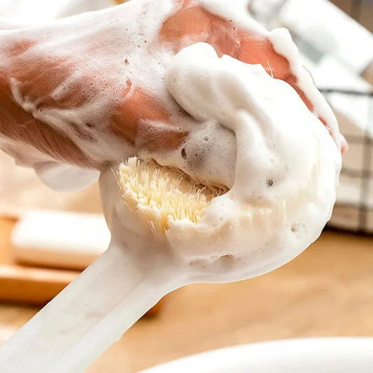 1 Pcs Japanese Bath Brush Long Handle Soft Hair Back Rubbing Body Scrubbing Gods Rub Health Shower Back Scrubber Dry Brushing