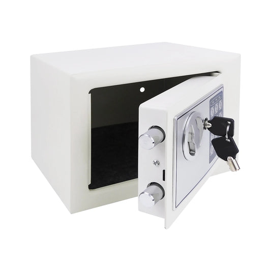 4.6L Electonic Safe Box with Keypad and 2 Keys, Wall Mounted Safe with Prodrilled Holes, Security Safe Box for Home Hotel Use
