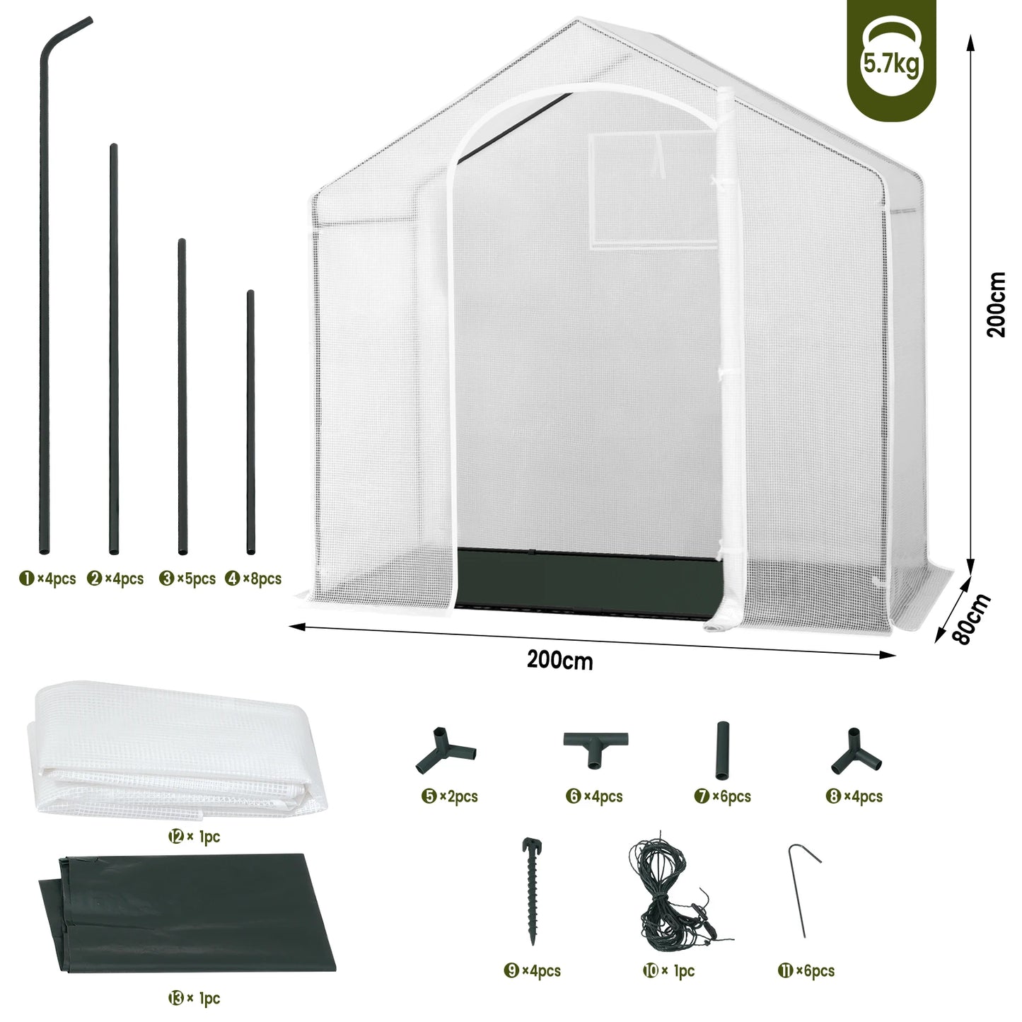WOLTU Foil Garden Greenhouse Tomato Winter Tent with Door Windows Outdoor Vegetable Warm Greenhouse for Climbing Plants Flower