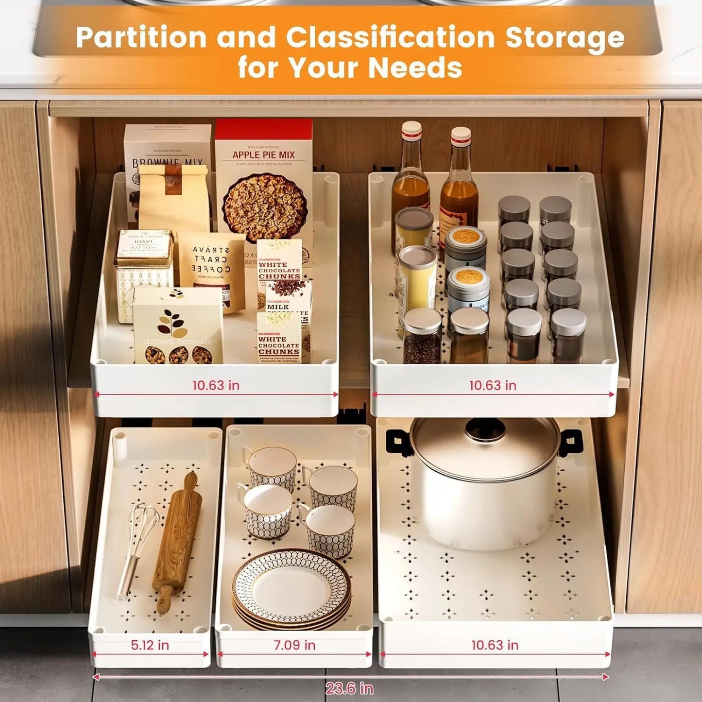 Pull Out Cabinet Organizer, Kitchen Pull Out Drawers Organisers for Cabinets, Slide Out Drawers Shelves for Kitchen Pantry