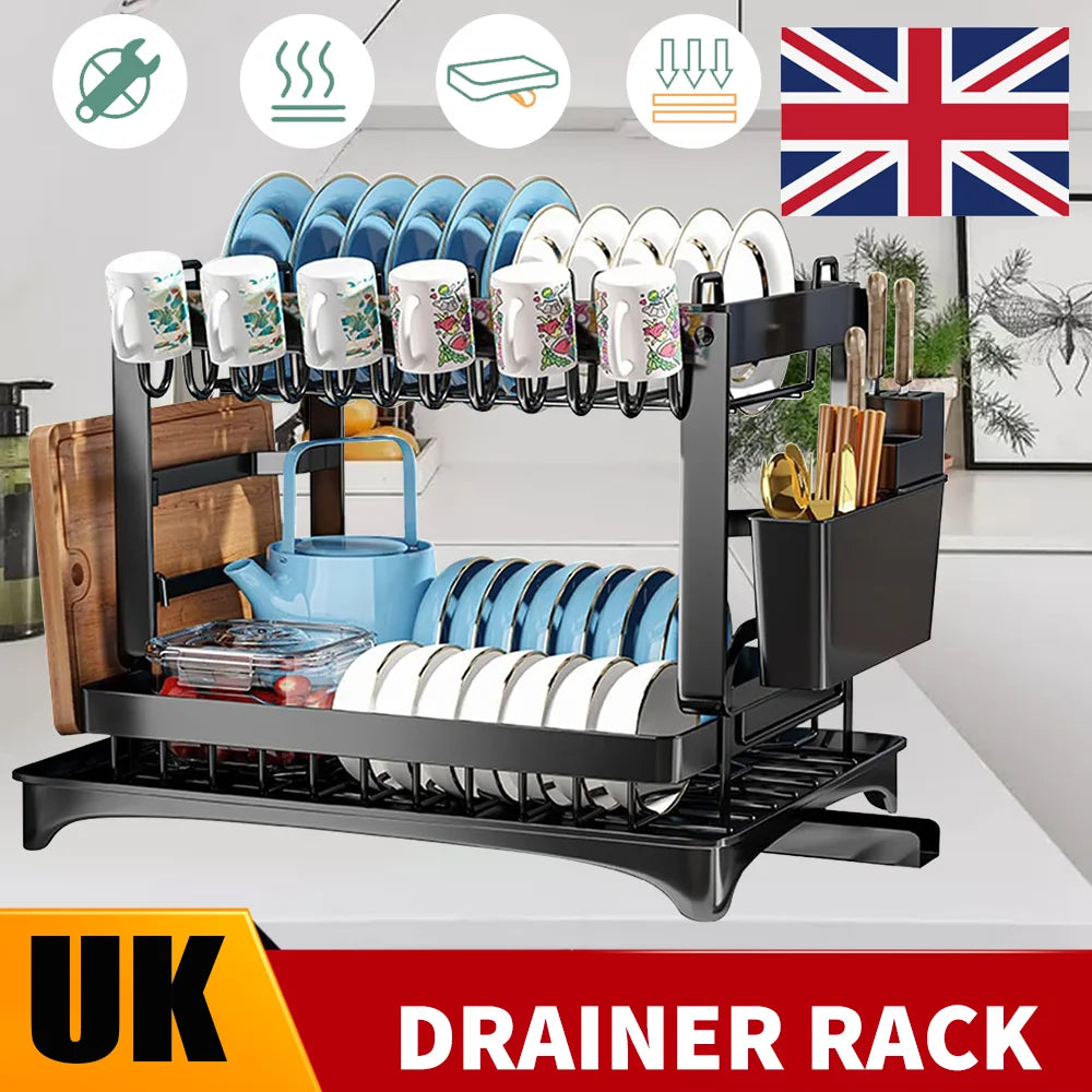 Drainer rack kitchen sink Kitchen Adjustable Plates Organizer Dish Bowl Drainer Storage Rack Cutlery Storage Holder