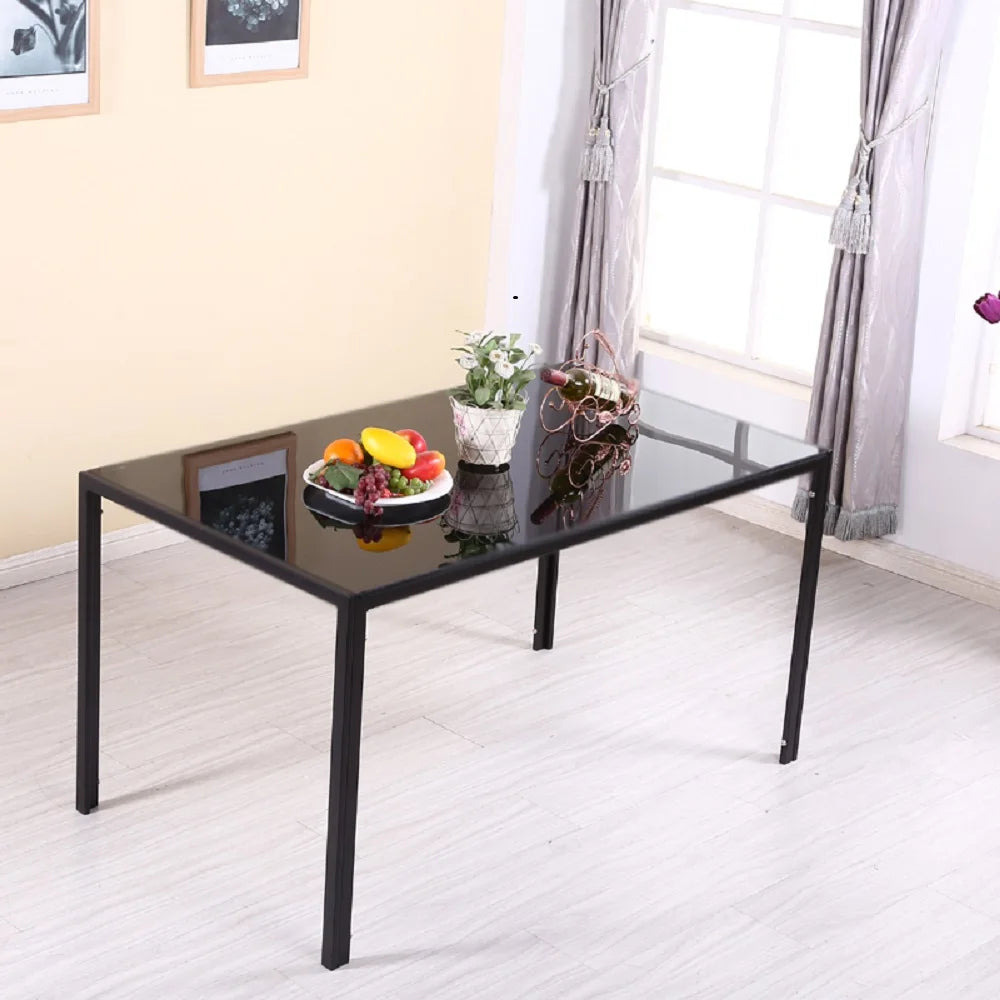 1.2M Black Glass Dining Table Coffee Tables Office Center Kitchen Furniture