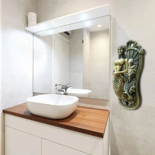 Vintage Mermaid Decorative Hook Wall Mount Curtain Coat Hat Hook Wall Art Decor Home Storage & Organization 5x12cm WWO66