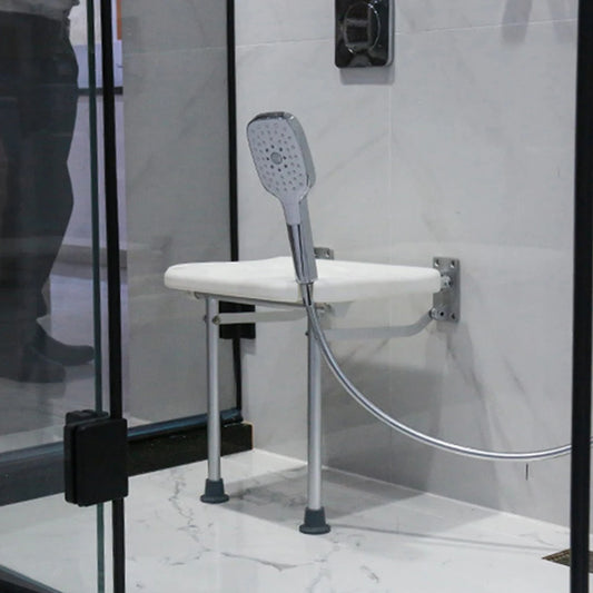 Wall Mounted Shower Seats Folding Shower Bench Bathroom Chair Stool with Non-slip Feet Drainage Holes For Elderly Disabled