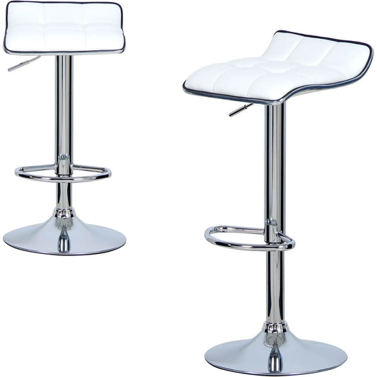 2PCs/Set Bar Stools Counter Stool Faux Leather Well Padded Seat Surface Dining Room Chair Hight-Adjustable Swivel Bar Chair