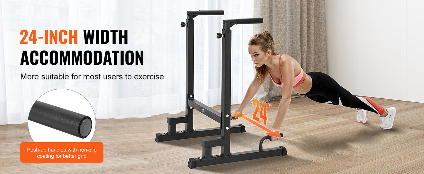 VEVOR 500 lbs Power Tower Pull Up Bar Station with Adjustable Height Fitness Workout Dip Bar Station Stabilizer for Home Gym