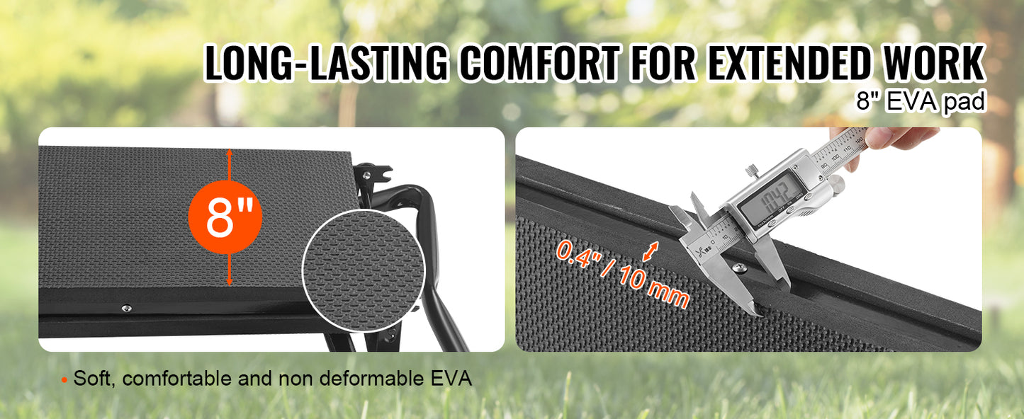 VEVOR Garden Kneeler and Seat Foldable Garden Stool Kneeling Bench for Gardening with Tool Bag Gifts for Grandparents Seniors