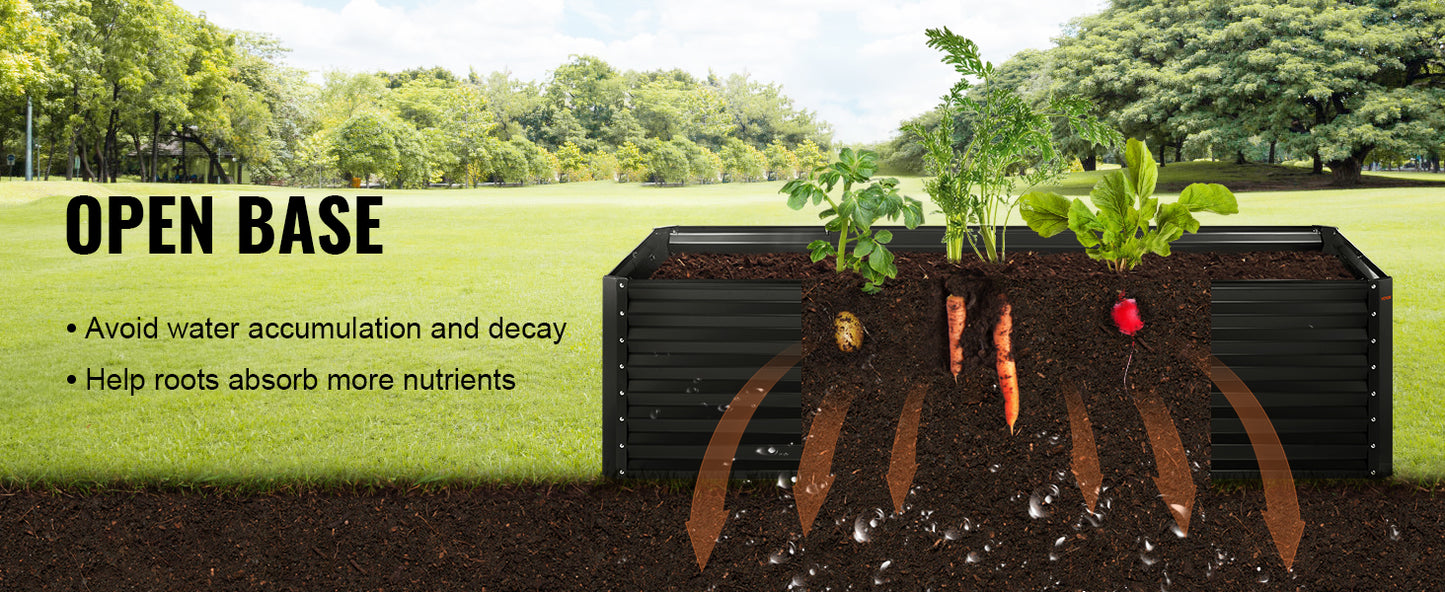VEVOR Raised Garden Bed Kit Large Metal Raised Planter Box Garden Beds Outdoor for Vegetables Flowers and Herbs with Open Bottom