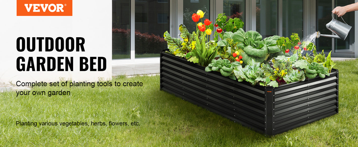 VEVOR Raised Garden Bed Kit Large Metal Raised Planter Box Garden Beds Outdoor for Vegetables Flowers and Herbs with Open Bottom