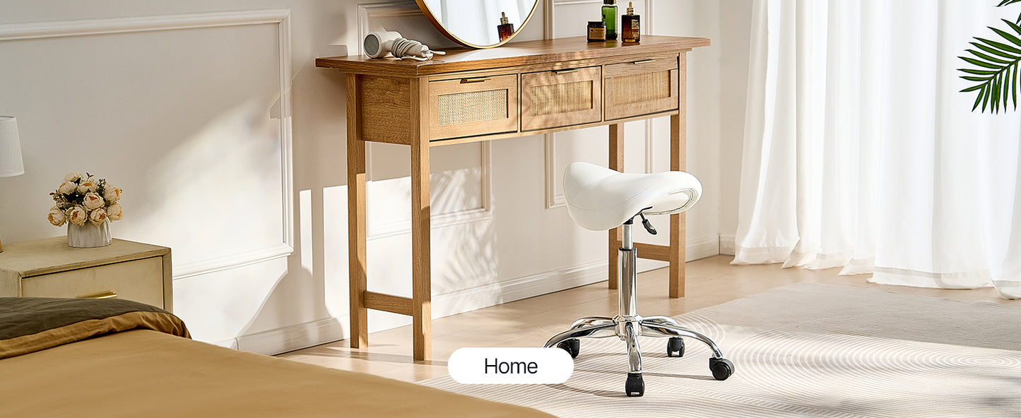 VEVOR Saddle Stool w/ Wheels 450 LBS Weight Capacity Height Adjustable Ergonomic Swivel Saddle Chair for Salon Spa Tattoo Clinic