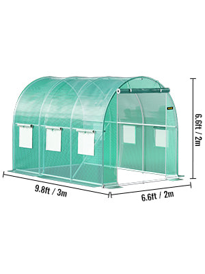 VEVOR Walk-in Tunnel Greenhouse Galvanized Frame & Waterproof Cover 15x7x7/10x7x7/20x10x7/12x7x7 ft Greenhouses & Cold Frames