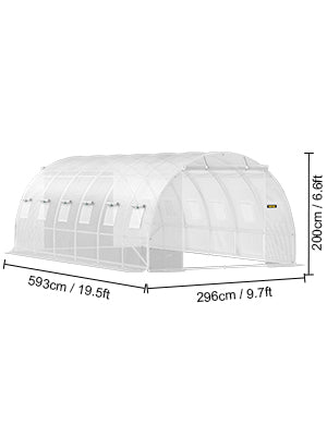 VEVOR Walk-in Tunnel Greenhouse Galvanized Frame & Waterproof Cover 15x7x7/10x7x7/20x10x7/12x7x7 ft Greenhouses & Cold Frames