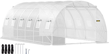 VEVOR Walk-in Tunnel Greenhouse Galvanized Frame & Waterproof Cover 15x7x7/10x7x7/20x10x7/12x7x7 ft Greenhouses & Cold Frames
