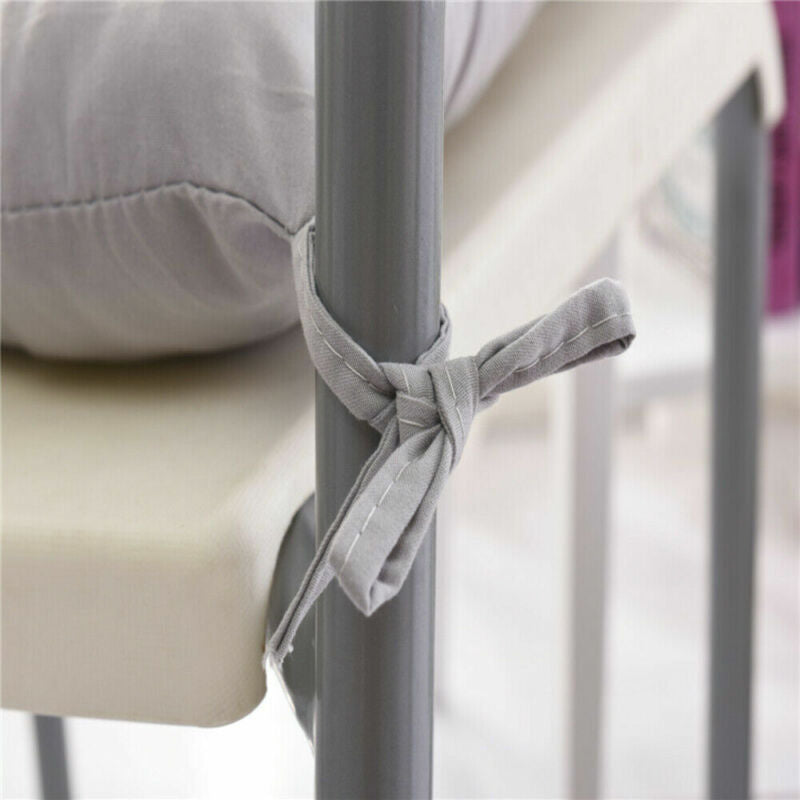 4 Pack Seat Pad Dining Room Garden Kitchen Chair Seat Cushions Tie On Plain UK